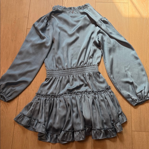 Misa Los Angeles Lorena Satin Mini Dress Blue - Picture 3 of 6